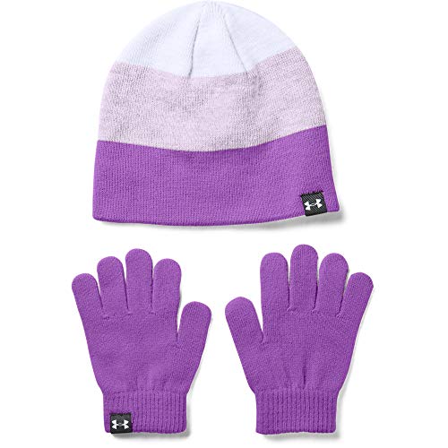 Under Armour Mädchen Beanie Handschuh Combo Mütze, Exotic Bloom (568)/Weiß, Einheitsgröße von Under Armour