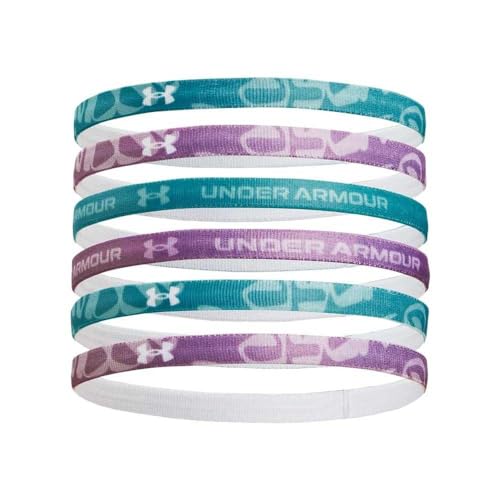 Under Armour Mädchen Graphic Stirnbänder 6er-Pack, (464) Circuit Teal/Provence-Violett/Weiß, Einheitsgröße von Under Armour