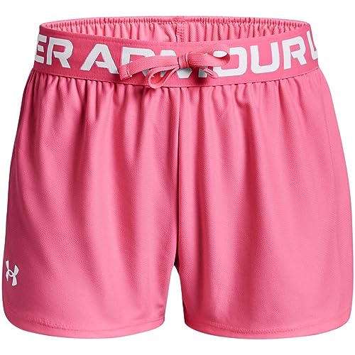 Under Armour Mädchen Play Up Solid Shorts, Pinkpunk/Weiß, 11-12 Jahre von Under Armour