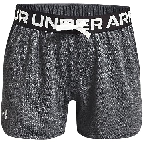 Under Armour Mädchen Play Up Solid Shorts Kurz, Pitch Gray Light Heather (012)/Metallic Silver, X-Large von Under Armour