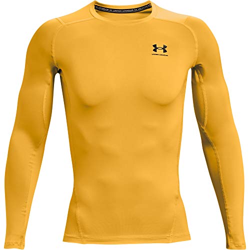 Under Armour Herren Armour HeatGear Compression Long-Sleeve T-Shirt Hemd, Steeltown Gold (750)/Schwarz, Mittel von Under Armour