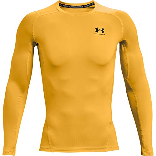 Under Armour Men's Armour HeatGear Compression Long-Sleeve T-Shirt, Steeltown Gold (750)/Black, Medium von Under Armour