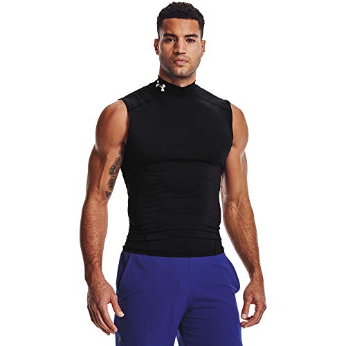 Under Armour Men's HeatGear Armour Compression Mock Sleeveless , Black (001)/White , X-Large von Under Armour