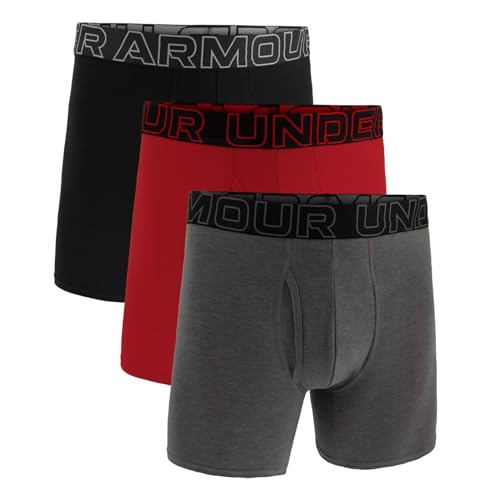 Under Armour Herren Boxershorts aus Performance-Baumwolle im 3er-Pack, 15 cm Beinlänge – atmungsaktiv, feuchtigkeitsableitend, weiches Tragegefühl, ganztägiger Komfort von Under Armour