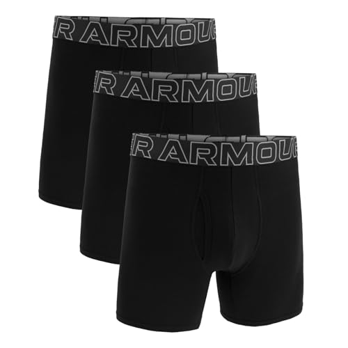 Under Armour Herren Boxershorts aus Performance-Baumwolle im 3er-Pack, 15 cm Beinlänge – atmungsaktiv, feuchtigkeitsableitend, weiches Tragegefühl, ganztägiger Komfort von Under Armour