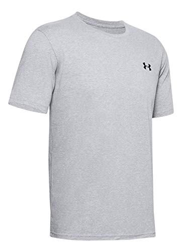 Under Armour Men's Sportstyle Left Chest Logo T-Shirt (Light Gray Heather/Black, Large) von Under Armour