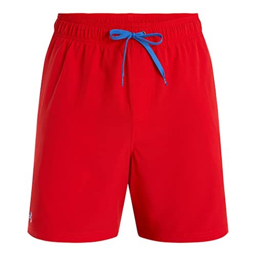 Under Armour Men's Standard Compression Lined Volley, Swim Trunks, Shorts with Drawstring Closure & Elastic Waistband, RED, MD von Under Armour