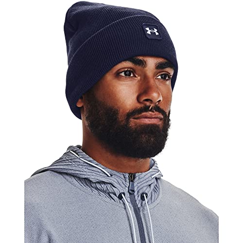 Under Armour Men's Standard Halftime Cuff Beanie, (410) Midnight Navy / / White, One Size Fits Most von Under Armour