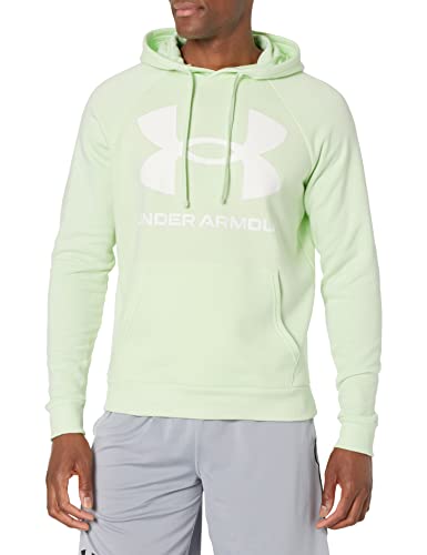 Under Armour Men's Standard Rival Fleece Big Logo Hoodie, (369) Phosphor Green / / Onyx White, Small von Under Armour