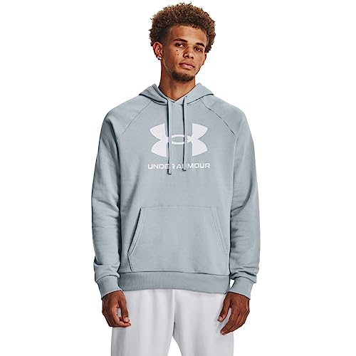 Under Armour Men's Standard Rival Fleece Logo Hoodie, (465) Harbor Blue / / White, Large von Under Armour