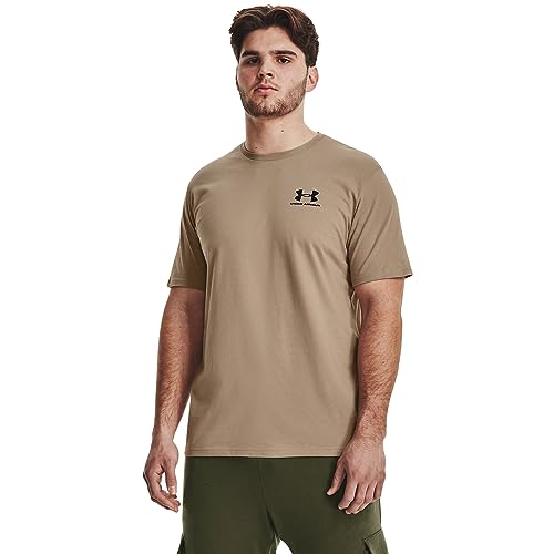 Under Armour Men's Standard Sportstyle Left Chest Short Sleeve T-Shirt, (237) Sahara / / Black, Medium von Under Armour