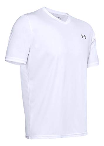 Under Armour Men's UA Tech V-Neck Short Sleeve T-Shirt (White/Silver, Large) von Under Armour