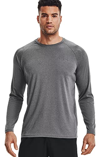 Under Armour Men's Velocity LS Loose Light Heathe/Pitch Gray Long Sleeve-Short Shirt (XL) von Under Armour