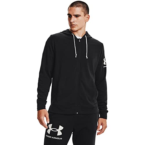 Under Armour Herren Rival Terry Wicking Full Zip Hoodie - Schwarz/Weiß - M von Under Armour