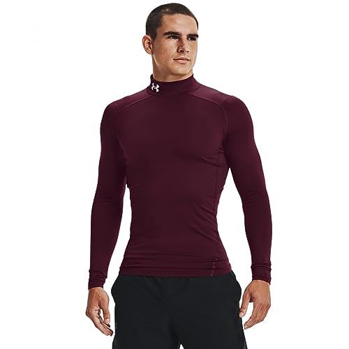 Under Armour Herren ColdGear Armour Compression Mock Trendige T-Shirts, Braun/Weiß, XXL von Under Armour