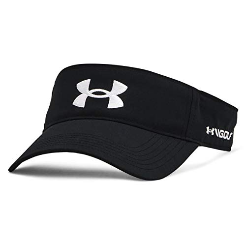 Under Armour Herren Golf95 Leichte Adjustable Woven Sonnenblende - Schwarz/Weiß von Under Armour