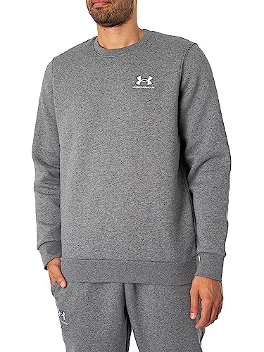 Under Armour Mens Men's Ua Essential Crew Fleece Tops, Pitch Gray Medium Heather, LG von Under Armour