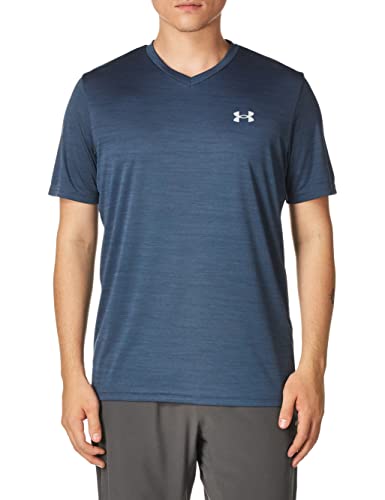 Under Armour Mens Tech 2.0 V-Neck Short-Sleeve T-Shirt (Academy Blue/Mod Gray - 408, Large) von Under Armour