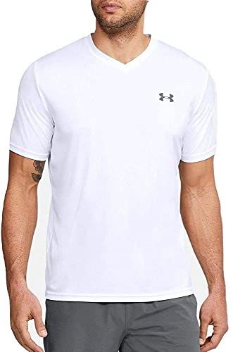 Under Armour Mens V-Neck Tech 2.0 Short Sleeve T-Shirt (White, M) von Under Armour