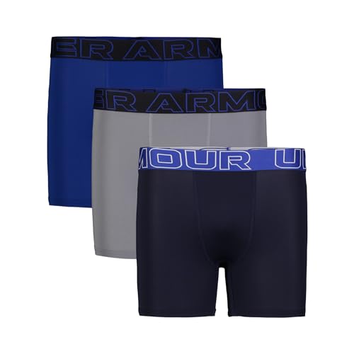 Under Armour Performance-Boxershorts für Jungen, leichte und glatte Stretch-Passform, Midnight Navy Multi Dreierpack, S von Under Armour