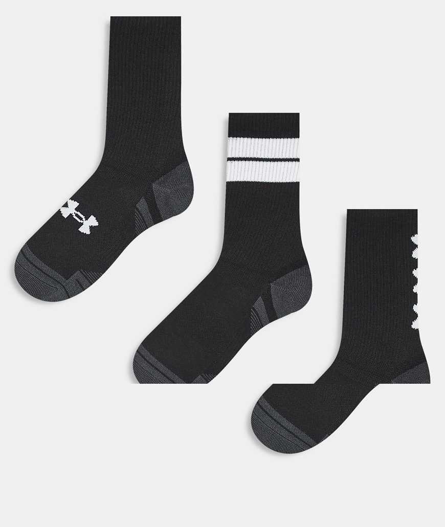 Under Armour - Performance Tech - 3er-Pack Crew-Socken in Schwarz Under Armour - Performance Tech - 3er-Pack Crew-Socken in Schwarz von Under Armour