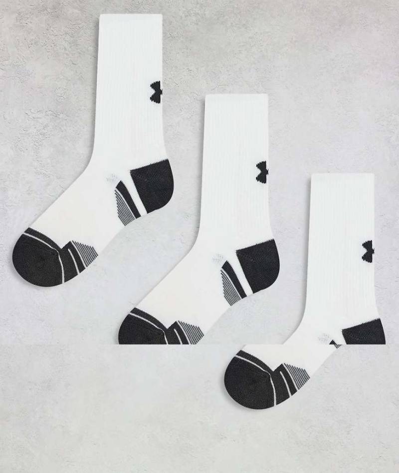 Under Armour - Performance Tech - 3er-Pack Crew-Socken in Weiß und Grau von Under Armour