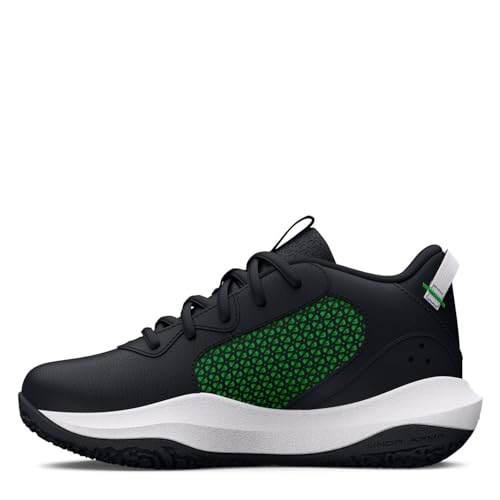 Under Armour Pre School Lockdown 6 Basketball Shoe, (005) Black/White/Green Screen, 12 US Unisex Little Kid von Under Armour