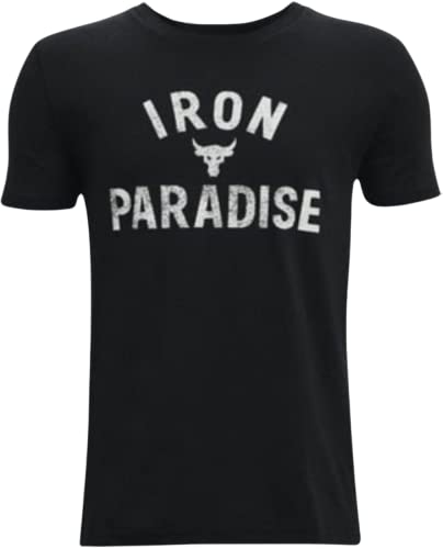 Under Armour Project Rock Blood Sweat Respect Kurzarm-T-Shirt für Jungen (8–20), Schwarz (001), L von Under Armour