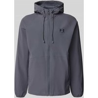 Under Armour Regular Fit Windbreaker mit Logo-Print in Anthrazit, Größe XL Under Armour Regular Fit Windbreaker mit Logo-Print in Anthrazit, Größe XL von Under Armour