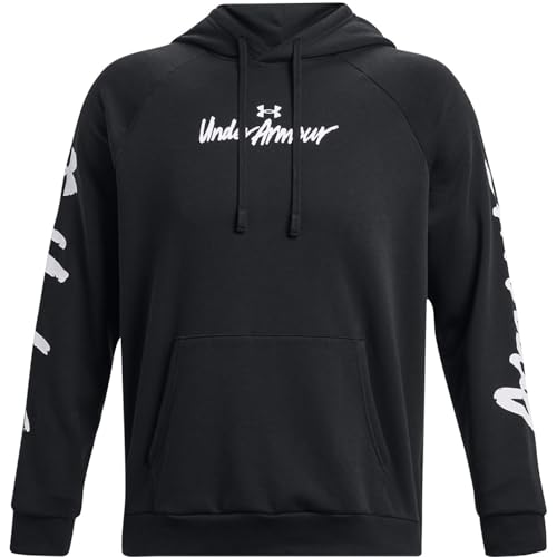 Under Armour Rival Fleece Graphic Kapuzenpullover Herren schwarz/weiß, L von Under Armour