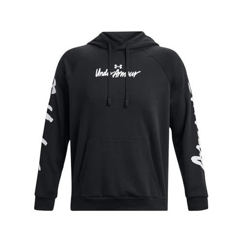 Under Armour Rival Fleece Graphic Kapuzenpullover Herren schwarz/weiß, M von Under Armour