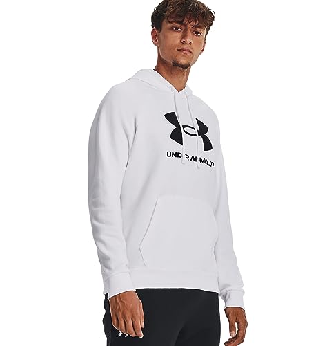 Under Armour Rival Fleece Logo Kapuzenpullover Herren weiß/schwarz, L von Under Armour