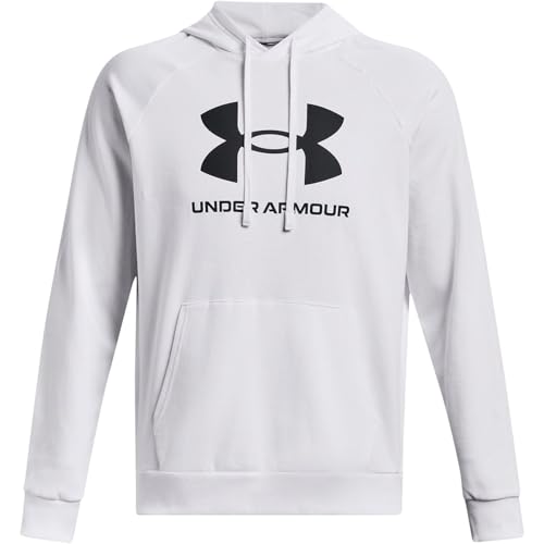 Under Armour Rival Fleece Logo Kapuzenpullover Herren weiß/schwarz, XS von Under Armour