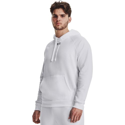 Under Armour Rival Fleece Logo Kapuzenpullover Herren weiß/schwarz, XXL von Under Armour