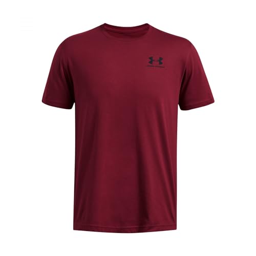 Under Armour Sportstyle Herren-T-Shirt, Linke Brust, kurzärmelig, (625) Cardinal/Schwarz, X-Klein von Under Armour
