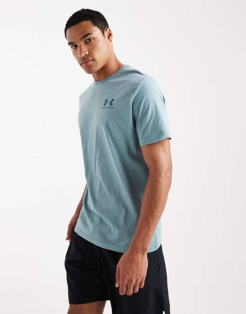 Under Armour - Sportstyle - T-Shirt in Serpentine mit Logo auf der linken Brust-Grün von Under Armour