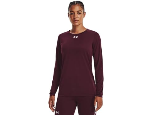 Under Armour Team Tech Damen Langarm, Kastanienbraun / Weiß, L von Under Armour