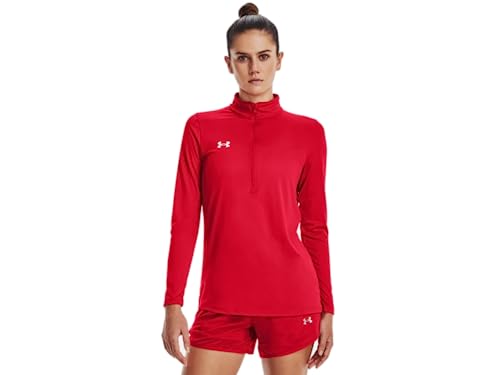 Under Armour Team Tech Damen-Langarm-Reißverschluss, Rot-Weiß, S von Under Armour