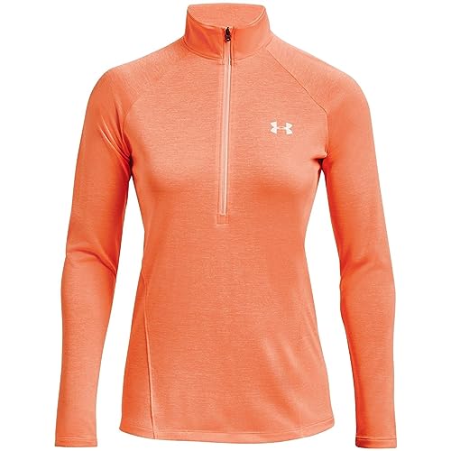 Under Armour Tech 1/2 Zip Langarmshirt f r Damen, (866) Blast Orange/Tropic Orange/Silber Metallisch, Small von Under Armour