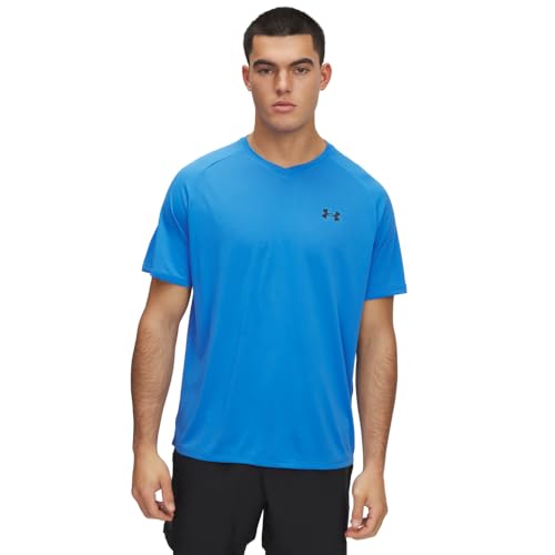 Under Armour Tech 2.0 Herren-T-Shirt, kurzärmelig, V-Ausschnitt, (403) BLUE ATLANTIS / BLACK, XX-Large Hoch von Under Armour