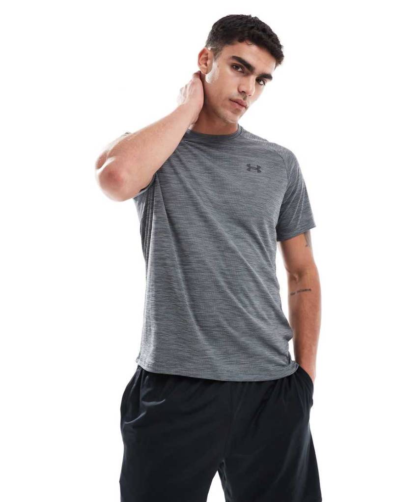 Under Armour - Tech - Strukturiertes T-Shirt in Castlerock-Grau von Under Armour