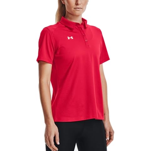 Under Armour Tech Team Damen-Poloshirt, kurzärmelig, Rot-Weiß, Klein von Under Armour