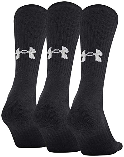 Under Armour Training Cotton Crew Socks, 3-Pair, Black 2, Shoe Size: Mens 8-12, Womens 9-12 von Under Armour
