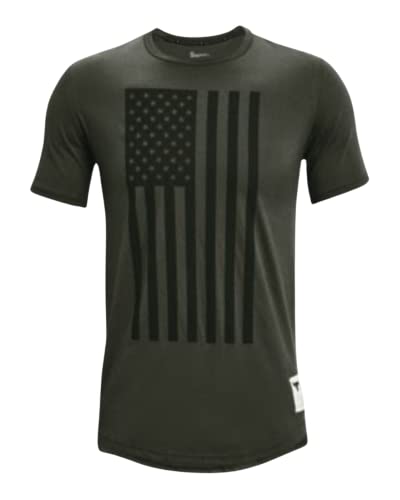 Under Armour UA Project Rock Herren T-Shirt, Schwarz-gr ne Tierarztflagge, L von Under Armour