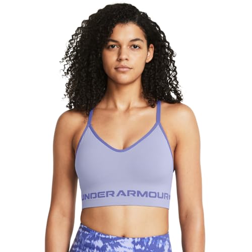 Under Armour UA Seamless Low Long Bra Celeste - S von Under Armour