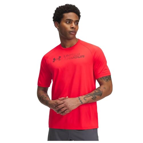 Under Armour Ua Tech Herren Reflektierendes Ss T-Shirt (1 Stück), Rot, L-XL von Under Armour