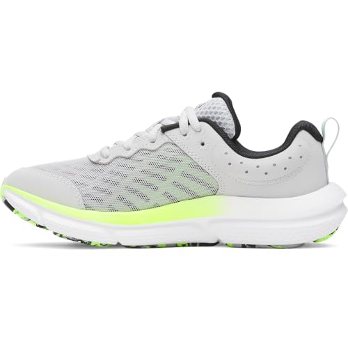 Under Armour Unisex Assert 10 Sneaker, (012) Mod Gray/Black/Hyper Green, 4 Wide Big Kid von Under Armour