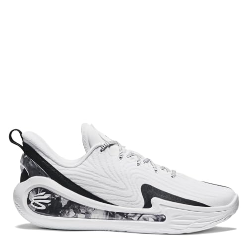 Under Armour Unisex Curry 12 Shooting Star Basketballschuhe, Dual-Density UA Flow Dämpfung, Weiß/Schwarz, 47.5 EU von Under Armour