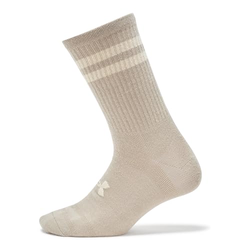 Under Armour Unisex Erwachsene Essential Crew Socken (6 Paar), (279) Stone / Stone / Timberwolf Taupe, Large von Under Armour