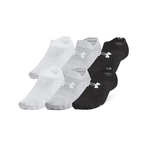 Under Armour Unisex Erwachsene Essential Ultra Low Tab Socken (6 Paar), (002) Schwarz/Schwarz/Halo Grau, Medium von Under Armour